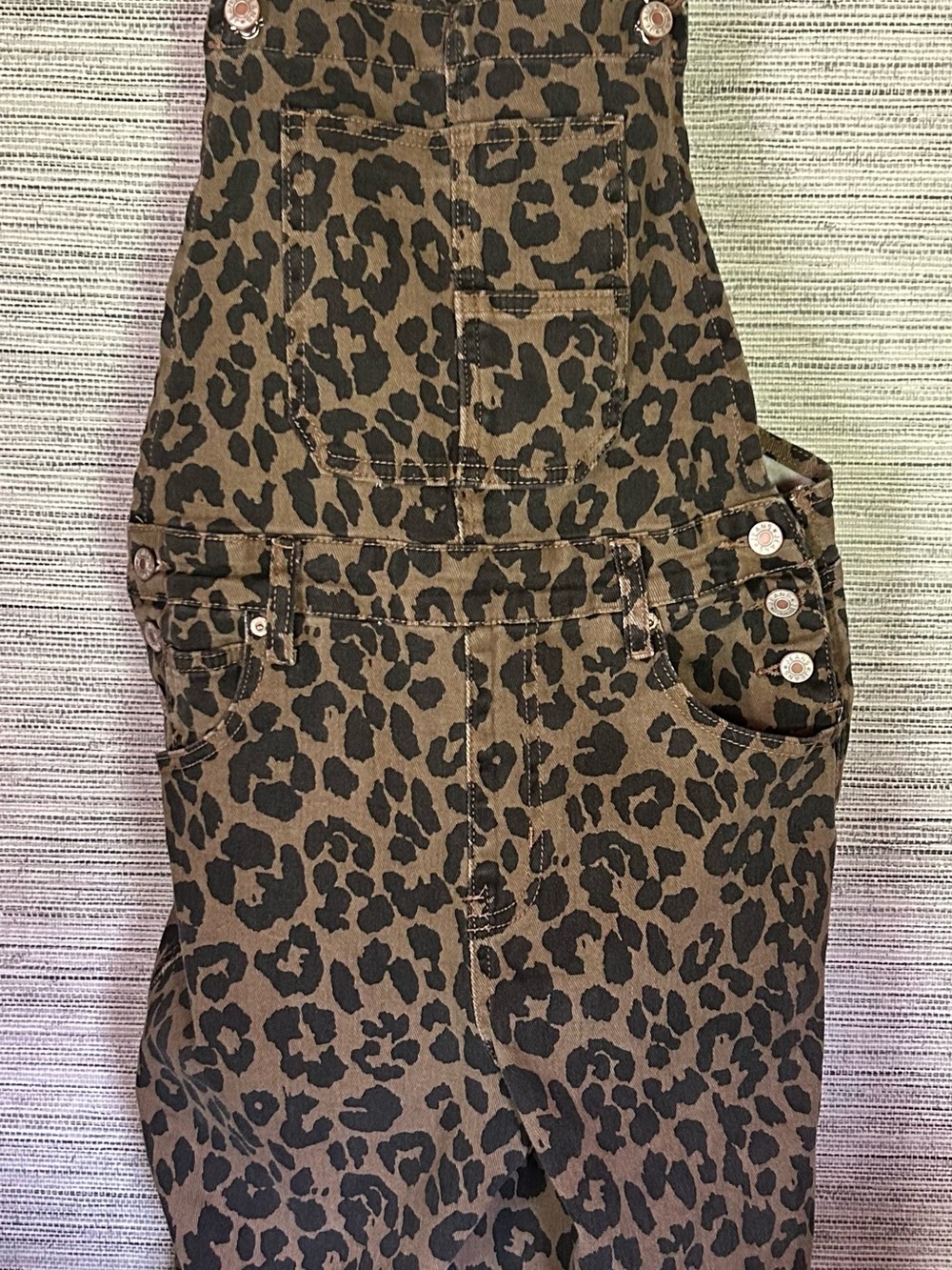 Leopard Print Women's Overall Skirt - Brown/Black
